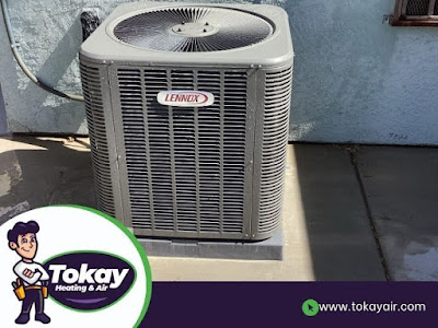 A HVAC unit installed outside a residential home